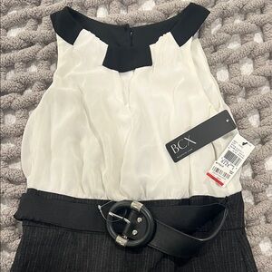 BCX Black & White Sleeveless cocktail dress